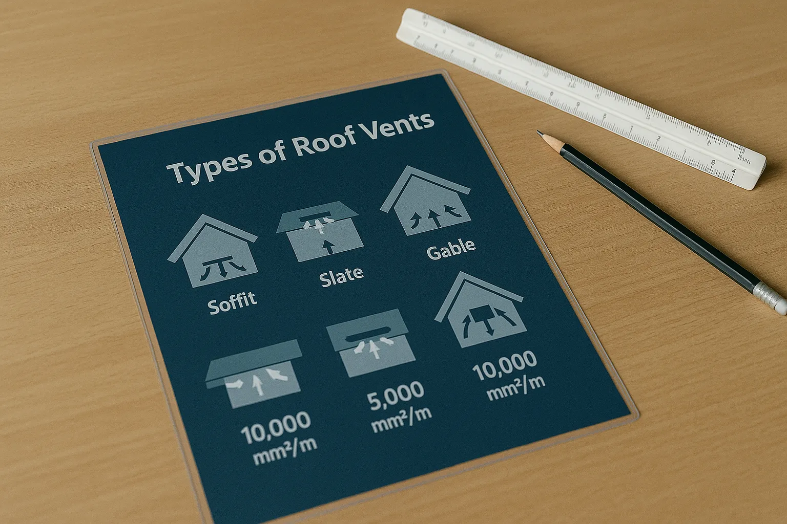 Comparison chart showing soffit, ridge and tile vent airflow rates